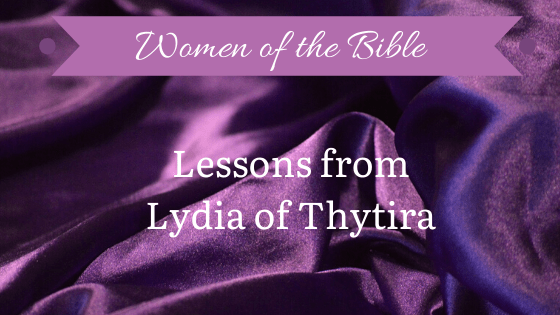 Lydia of Thyatira- satiny purple cloth background