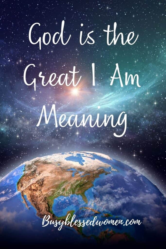 the Great I AM meaning- photo of planet earth from space with starry sky and sun