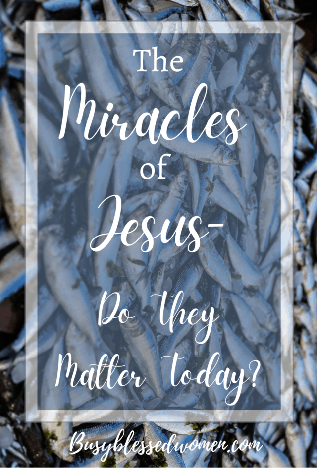 The Miracles of Jesus- text on a background of all fresh caught fish