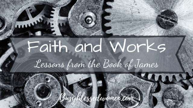 Faith and Works- Lessons from the book of James- words on clock mechanism background