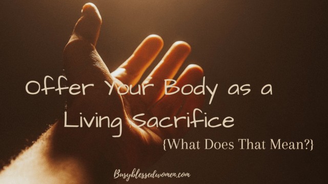 offer your body as a living sacrifice- what does that mean?- male hand reaching out on brown background
