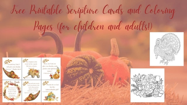 bible verses about thanksgiving- thanksgiving scripture cards, coloring pages on multi colored pumpkin background