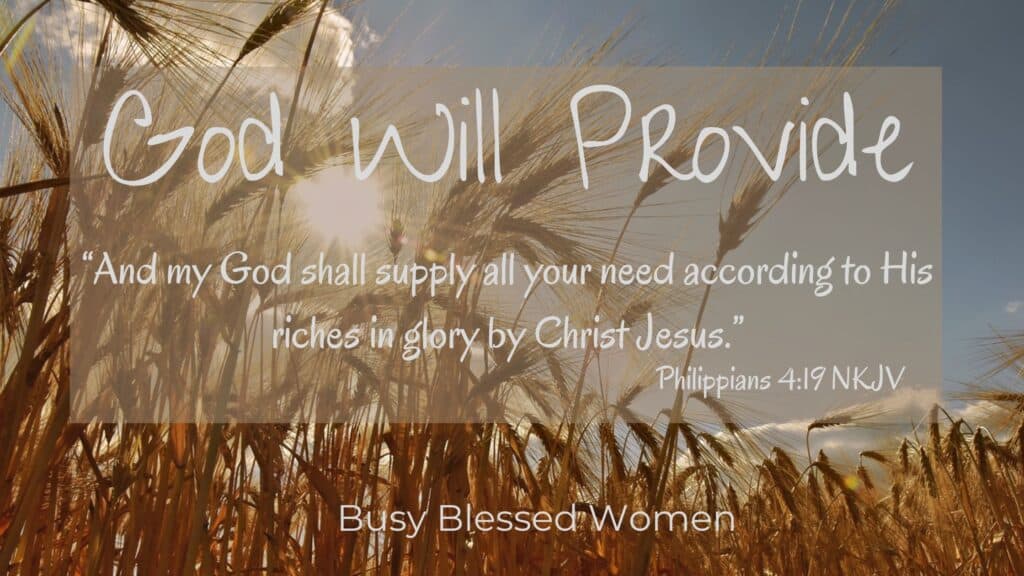 God will provide- wheat field against a blue sky