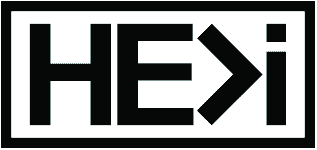 he must increase i must decrease- he is greater than i logo in black letters on white background-H- E- greater than sign- i