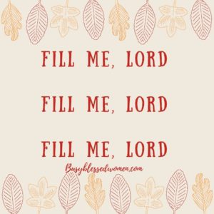 Joy of the Lord- light beige background with individual fall colored graphics of individual leaves as a top and bottom banner