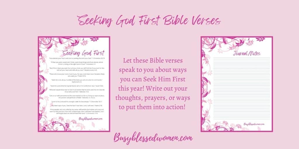 light pink background with 2 frames- one with Bible verses, one lined journal page. Both have dark pink floral frames