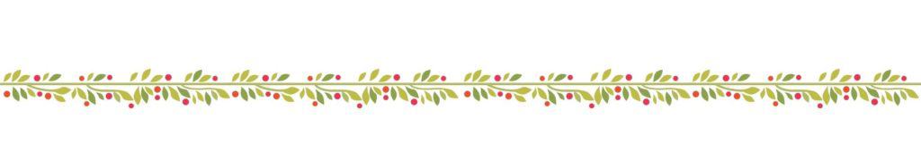 small Christmas garland of green leaves and red berries