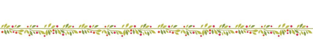 small Christmas garland of green leaves and red berries 