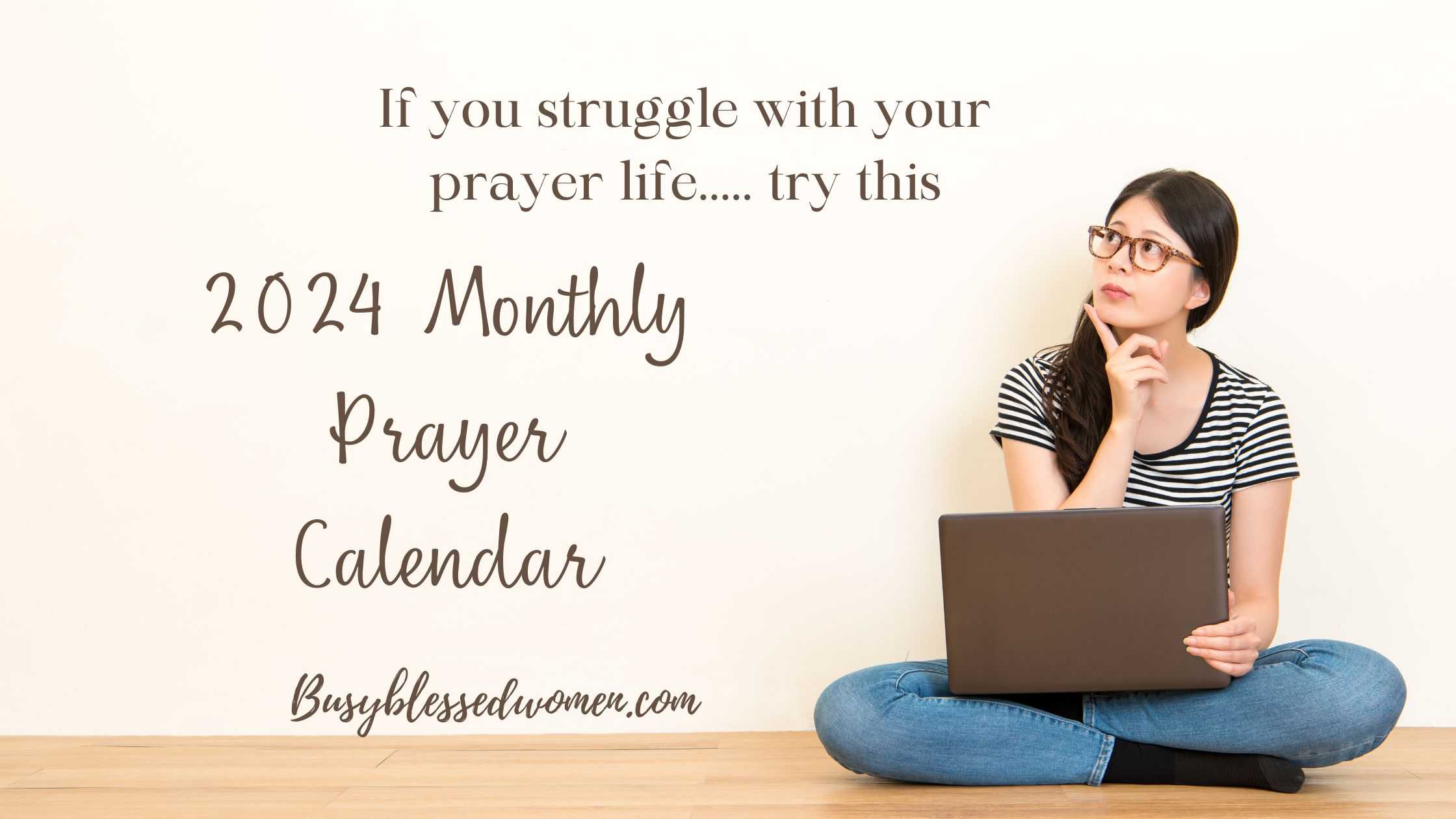 Free Monthly Prayer Calendar for 2024 -