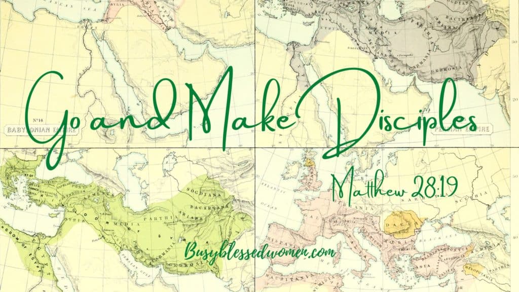 go and make disciples- background of 4 colored ancient maps