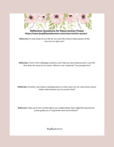 Reflection Question Worksheet- letter size document with pink floral banner at top
