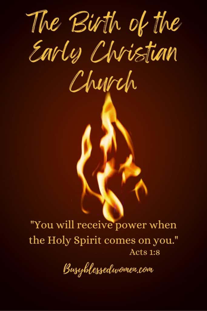 the early Christian church- single large flame against a deep brown-red background