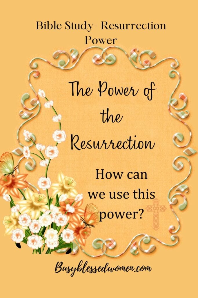 Resurrection power- orange background with daisy floral frame