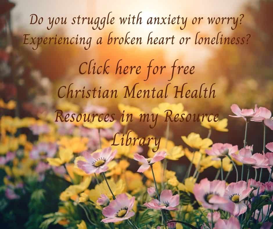 christian resources for mental health- field of yellow and purple flowers with hazy background