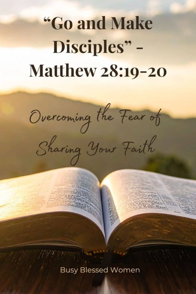 Go and make disciples- bible in forefront; blurred mountain/sky forfront