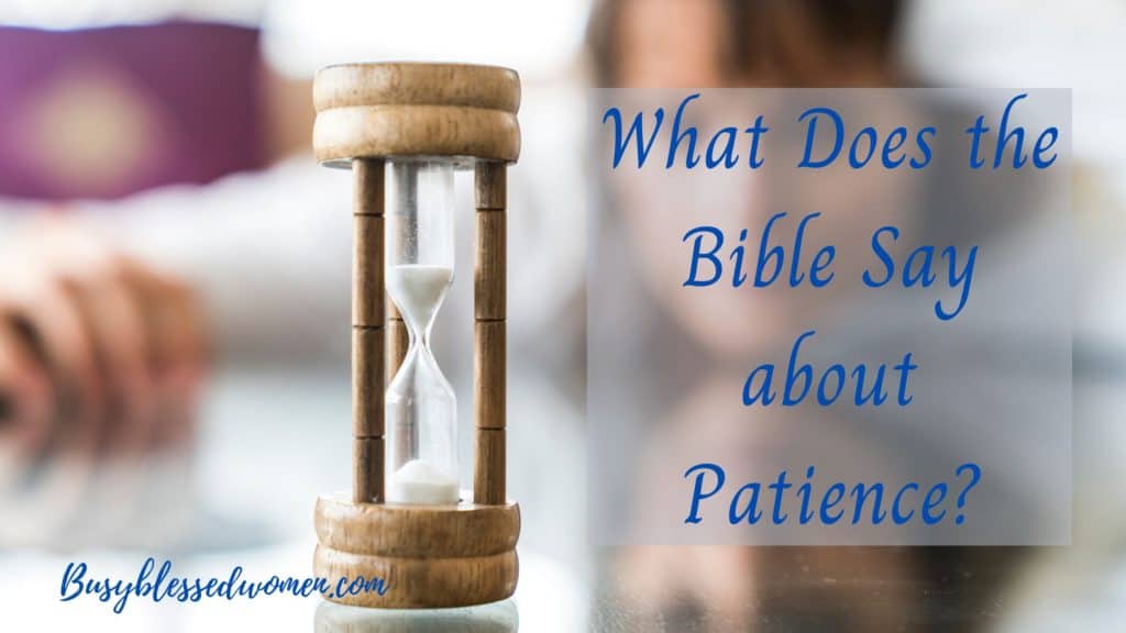 What does the Bible say about patience- hourglass in wooden case with blurred people in backgroundh