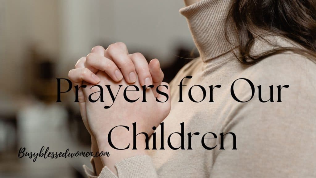 Prayers for our Children- torso photo of woman in beige turtleneck sweater with hands clasped in prayer