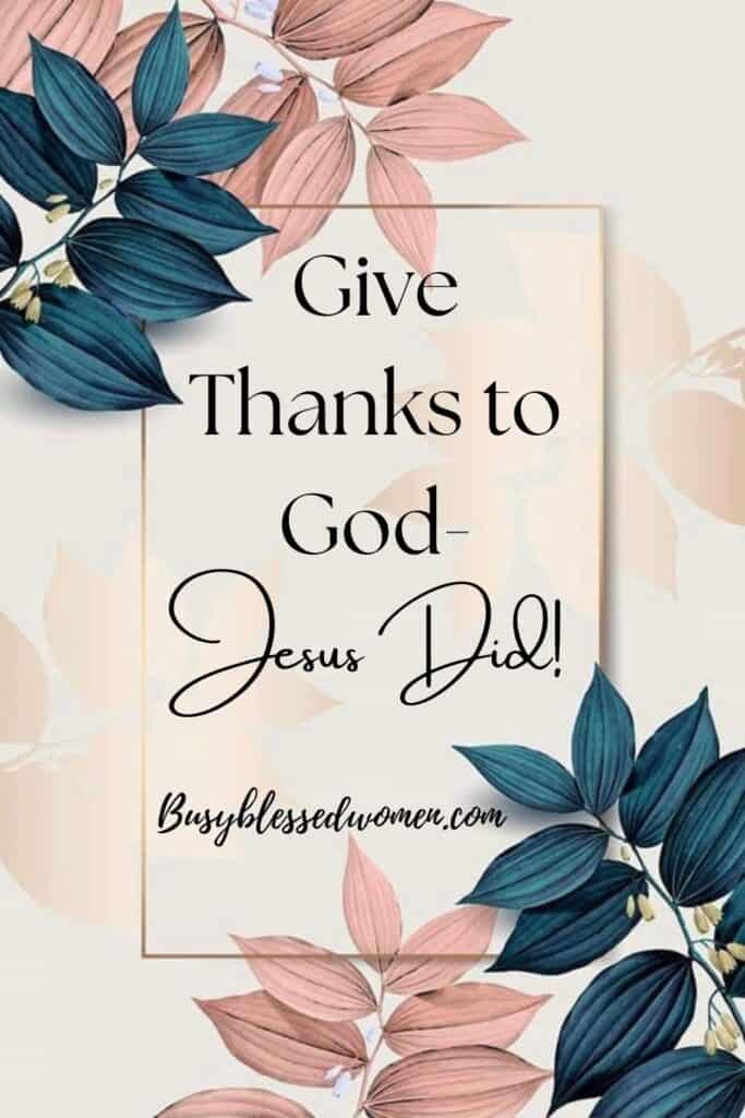 being thankful to god jesus