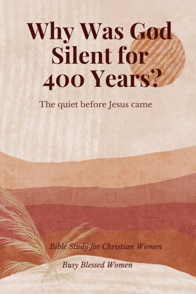 400 years of silence- graphic of desert in red, brown tones with red sun