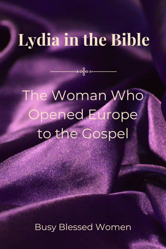 Lydia in the Bible- background of deep purple cloth