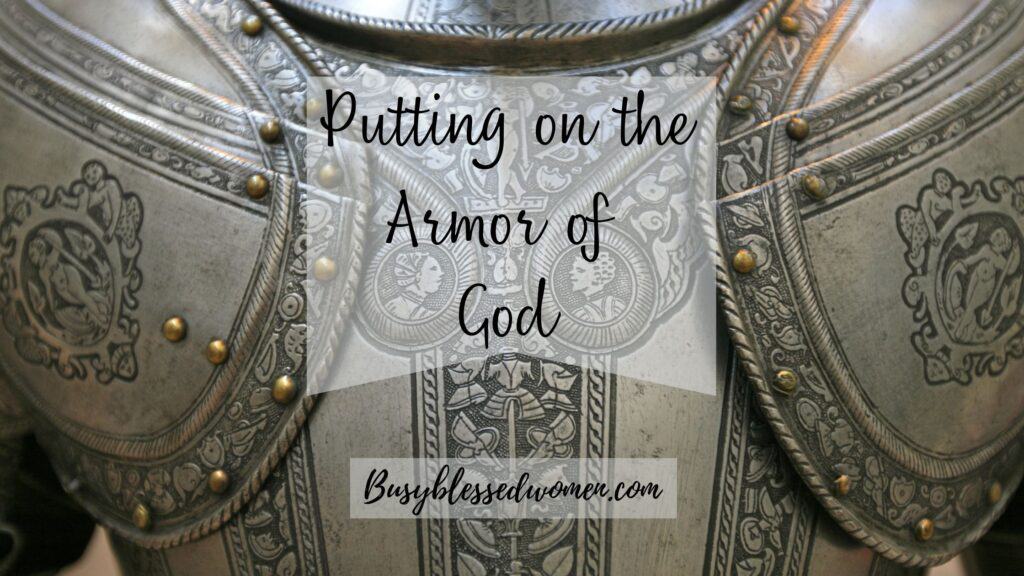 Putting on the Armor of God- close up of breastplate of engraved armor