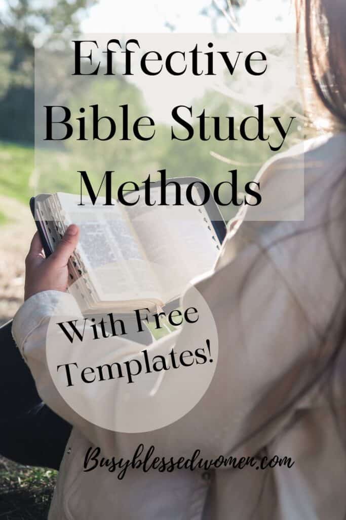 Bible Study Methods- side view of woman in white blouse holding open Bible