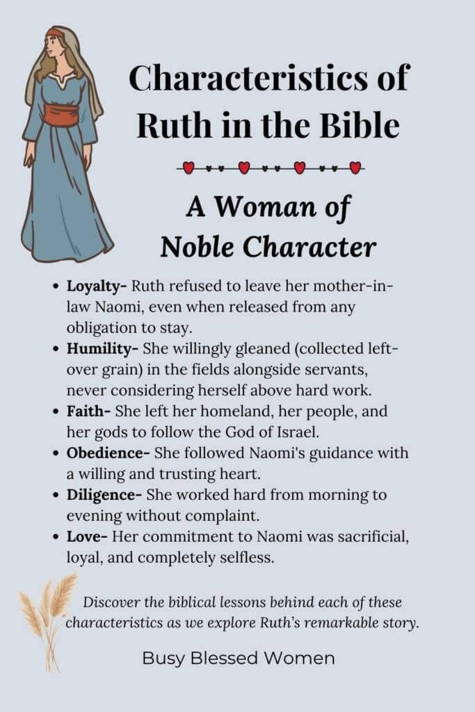 Characteristics of Ruth in the Bible- list of her character traits with short explanation