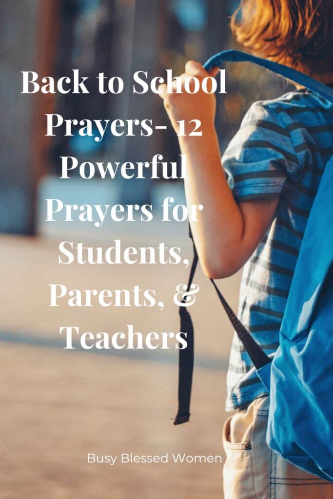 back to school prayers- view of back of boy removing blue backpack