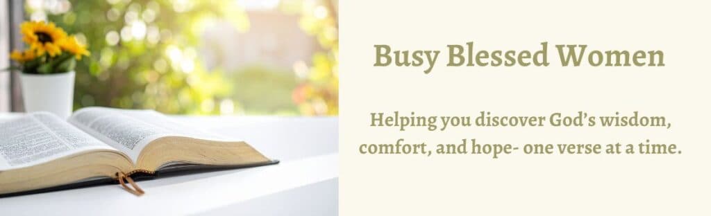 busy blessed women- bible on table in front of window with tellow flowers in pot